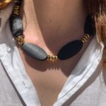 Statemant black hematite necklace