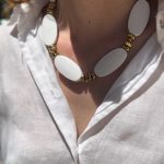 Statemant white hematite necklace