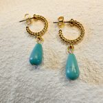Petite hoop  turquoise earrings