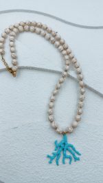 Long Blue Coral Necklace - Image 2