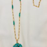 Flower turquoise pendant