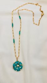 Flower turquoise pendant