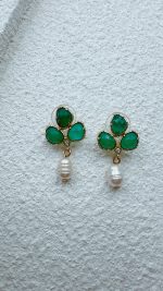 Emerald Whisper Earrings-Σκουλαρίκια με νεφρίτη - Image 3