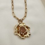 Blooming Gemstone Pendant Beige