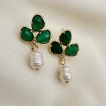 Emerald Whisper Earrings-Σκουλαρίκια με νεφρίτη