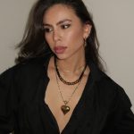 Minimal Necklace Black Agate