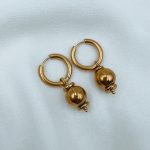 Gold Hoops Hematite