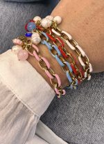 Color Essence bracelet light blue/white/pink/red