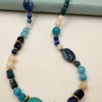 Santorini Greece semiprecious necklace