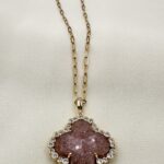 Quatrefoil pendant strawberry quartz