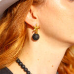 Round Lava Starfish earrings