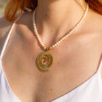 Pearl Cove necklace-Κολιέ μαργαριτάρι -ατσάλινο μεταγιόν