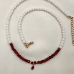 Noa Minimal necklace white/rubi