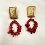 Sol Rouge  earrings– Χειροποίητα Σκουαρίκια  με Κόκκινα κοράλια