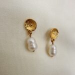 Pearl Drops pattern-Σκουλαρίκια με αληθινό μαργαριτάρι