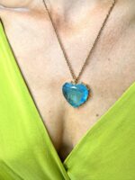 Ocean heart azzuro-Μεταγιόν καρδιά γαλάζιο