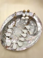 Coral White Elegance earrings- Σκουλαρίκια  λευκό κοράλλι - Image 3