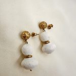 Coral White Elegance earrings- Σκουλαρίκια  λευκό κοράλλι