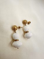 Coral White Elegance earrings- Σκουλαρίκια  λευκό κοράλλι
