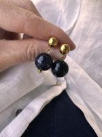 Midnight glow earrings gold-Σκουλαρίκια χρυσόλιθος χρυσά - Image 2