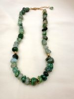 Green Harmony necklace-Κολιέ πράσινος αχάτης