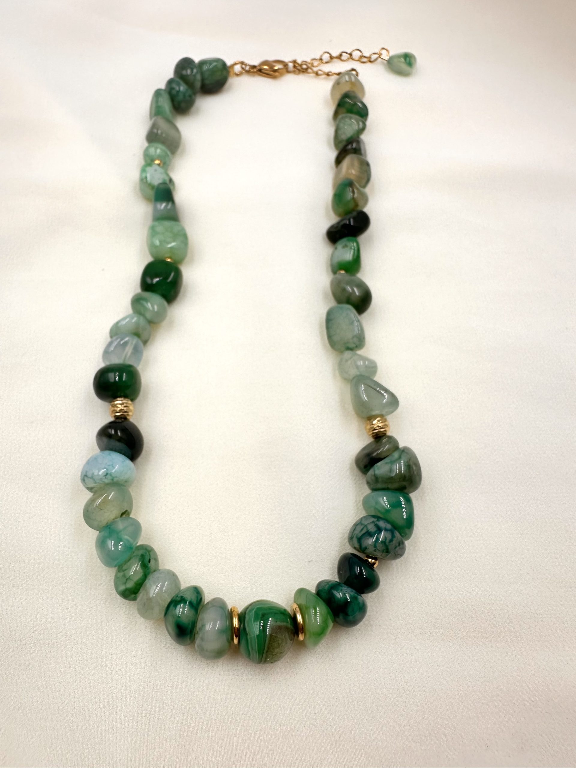 1757486465799426 Green Harmony necklace-Κολιέ πράσινος αχάτης - Image 1