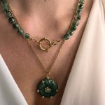 Jade Blossom Necklace -Μεταγιόν πράσινος νεφρίτης
