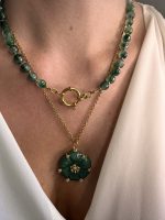 Jade Blossom Necklace -Μεταγιόν πράσινος νεφρίτης