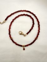 Noa Minimal necklace  Burgundi mini drop-Κολιέ μπορντό μικρή σταγόνα - Image 3