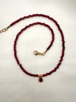 Noa Minimal necklace Burgundi-Rubi -Κολιέ μπορντό-ρουμπινί
