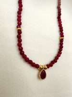 Noa Minimal necklace Burgundi-Rubi -Κολιέ μπορντό-ρουμπινί - Image 3