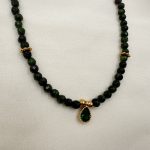 Noa Minimal necklace green-Κολιέ πράσινος αχάτης