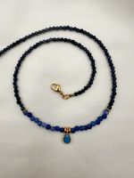 Noa Minimal necklace Royal blue-Κολιέ μπλε - Image 3