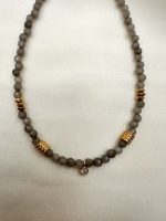 Noa Minimal necklace grey-Κολιέ γκρι - Image 4