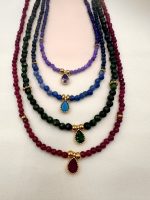 Noa Minimal necklace Burgundi-Rubi -Κολιέ μπορντό-ρουμπινί - Image 4