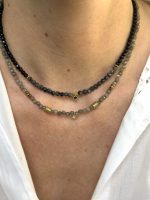Noa Minimal necklace grey-Κολιέ γκρι - Image 3