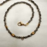 Noa Minimal necklace grey-Κολιέ γκρι