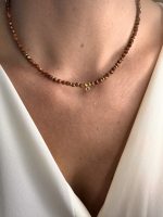 Noa Minimal necklace brown Chrisolite-Κολιέ καφέ Χρυσόλιθος - Image 2