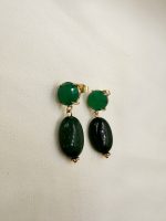 Emerald Jade  Elegance-Πράσινα σκουλαρίκια αχάτης νεφρίτης