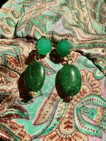 Emerald Jade  Elegance-Πράσινα σκουλαρίκια αχάτης νεφρίτης - Image 3