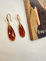 Elegnanza Nascosta Simple light brown -Σκουλαρίκι  κρύσταλλο ανοιχτό καφέ