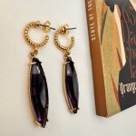 Eleganza Nascosta purle -Σκουλαρίκι μωβ κρύσταλλο