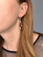 Elegnanza Nascosta Simple light brown -Σκουλαρίκι  κρύσταλλο ανοιχτό καφέ - Image 2