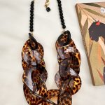 Tartarooga Statement necklace black-brown -Κολιέ σχέδιο Ταρταρούγα μαύρο-καφέ