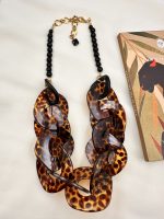 Tartarooga Statement necklace black-brown -Κολιέ σχέδιο Ταρταρούγα μαύρο-καφέ