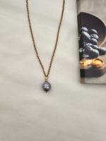 Silver pearl pendant minimal-Minimal κολιέ  αλυσίδα με μαργαριτάρι ασημί - Image 2