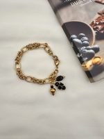 Midnight chain bracelet charms-Βραχιόλι με charms μαύρο χρώμα
