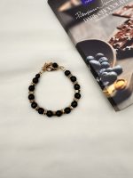 Midnight bracelet agate-Βραχιόλι αχάτης-αιματήτης μαύρο /χρυσό