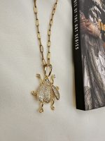 Gold  Zirgon Scarab  necklace-Μεταγίον  σκαραβαίος με ζιργκόν - Image 4