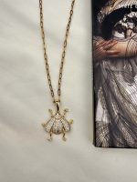 Gold  Zirgon Scarab  necklace-Μεταγίον  σκαραβαίος με ζιργκόν - Image 3